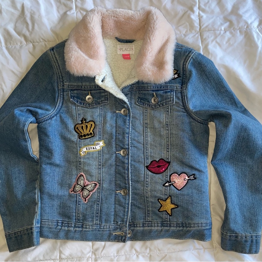 Kids girls Children’s place denim lined jacket size 10/12